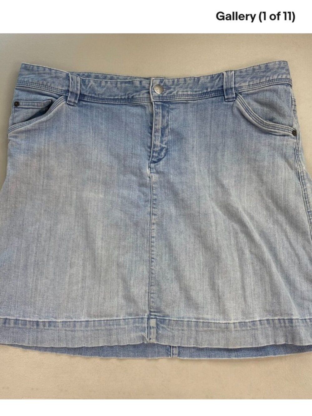 Woolrich Denim Mini Skirt Womens 16 Blue Jean Light Wash Stretch Retro Y2K 40x20